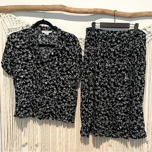 Vintage Floral Sag Harbor Skirt Set Sz PXL